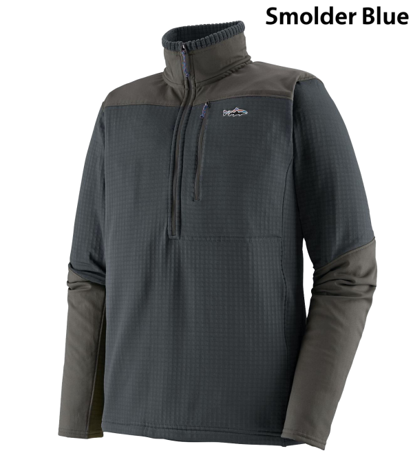 Patagonia R1 Long Sleeved Fitz Roy Quarter Zip Smolder Blue Patagonia R1 Long Sleeved Fitz Roy Quarter Zip Smolder Blue
